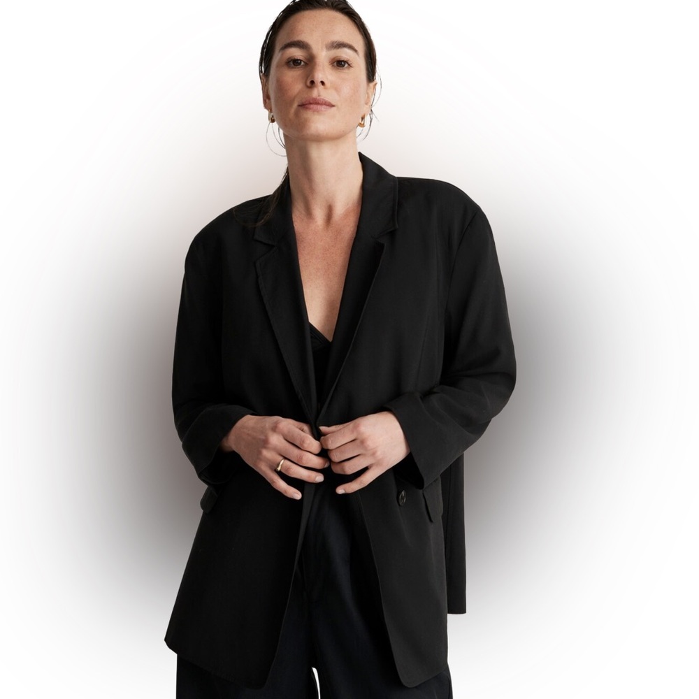 NWT 🖤 MADEWELL Oversized Lightweight Relaxed Blazer/Jacket In Softdrape, Large